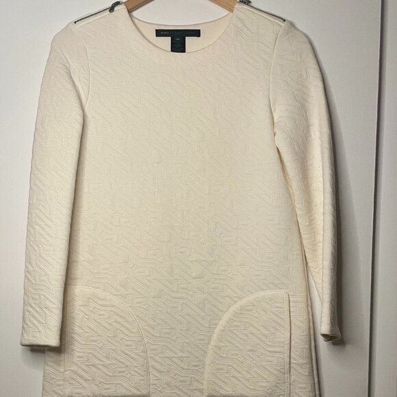 Marc by Marc Jacobs Cream Textured Shift Dress with Shoulder Zips (Size XS) - Picture 1 of 4